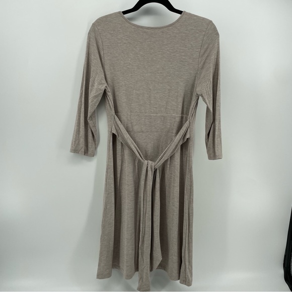 Cynthia Rowley Womens Wrap Dress Cream Heathered V Neck Belted M - Picture 4 of 5